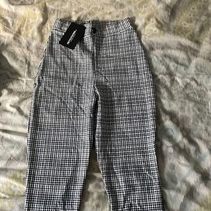 Black Checkered Trouser Pants